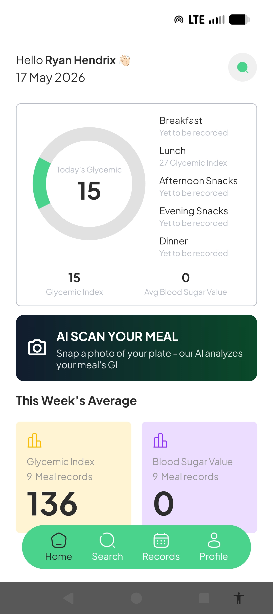 App dashboard screenshot